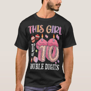 Camiseta Menina de 10 anos ideias 10 anos aniversário Dígit