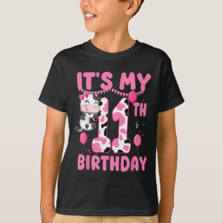 Camiseta Menina de 11 anos de idade Aniversariante Tema de