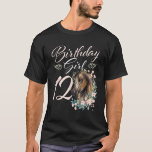 Camiseta Menina de 12 anos fã de cavalos aniversário de 12