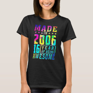 Camiseta Menina de 16 Anos Para 16º Aniversário Nascida Em