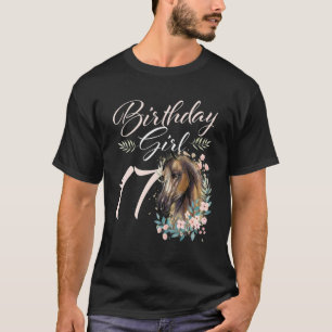 Camiseta Menina de 17 Anos de Cavalo Aniversário de 17 Anos