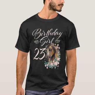 Camiseta Menina de 23 Anos de Idade Cavalo Aniversário de 2