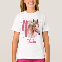 Menina de 4 Anos de Idade Cavalo Rosa Pastel Quatr
