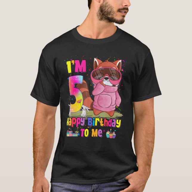 Camiseta Menina De 5 Anos Princesa Pequena 5 De Panda Verme (Frente)