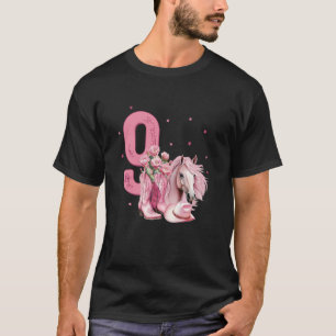 Camiseta Menina de 9 anos de idade amante de cavalos vaquei