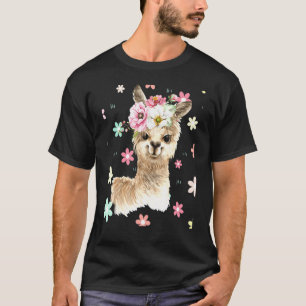 Camiseta Menina de Alpaca Estilo Retro Lama