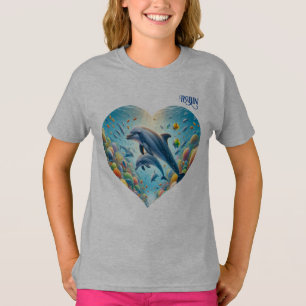 Camiseta Menina de Amor de Golfinho Personalizável