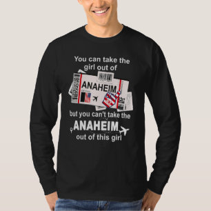 Camiseta Menina de Anaheim Cartão de Embarque   Bilhete de 