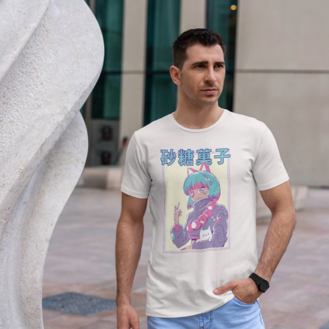 Camiseta Menina De Animação Bonita Com Patch De Olho (Criador carregado)