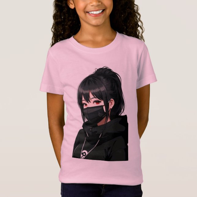 Camiseta Menina de animação cortada (Frente)