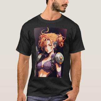 Camiseta Menina de animação Guerreira Espacial Sexy Soldier