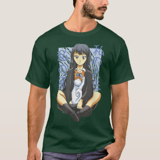 Camiseta Menina de animação Kawaii, japonesa e bonita, sent