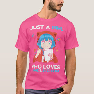 Camiseta Menina de Anime Apenas Uma Menina Que Ama Anime E