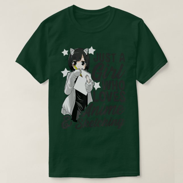 Camiseta Menina de Anime Apenas Uma Menina Que Ama Anime E  (Frente do Design)