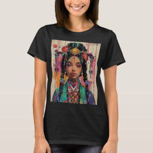 Camiseta Menina de anime bonita em um quimono.