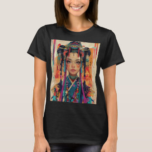 Camiseta Menina de anime bonita em um quimono.