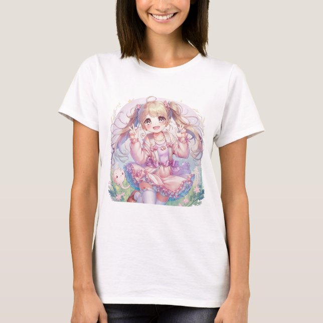 Camiseta "Menina de anime encantadora (Frente)