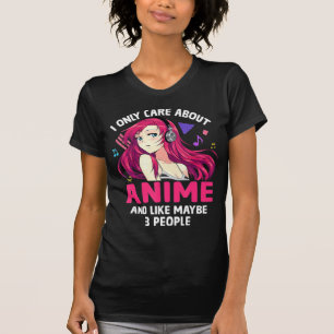 Camiseta Menina De Anime Eu Só Me Preocupo Com Anime E Talv
