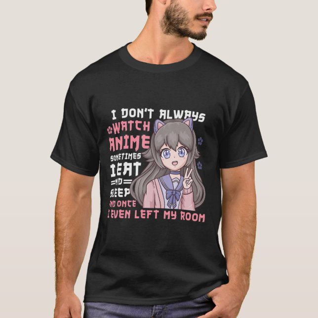 Camiseta Menina De Anime Que Sempre Vejo Anime Engraçado (Frente)