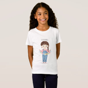 Camiseta Menina de Aniversário de Macacão Morena