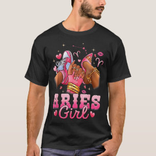 Camiseta Menina de Áries Rainha de Aniversário Mulheres Gar