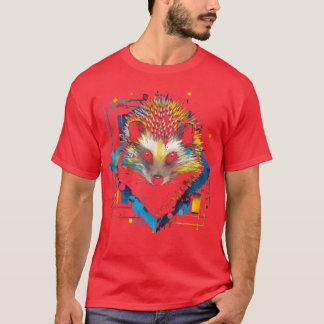 Camiseta Menina de arte de zoológico de animal ouriço-cache