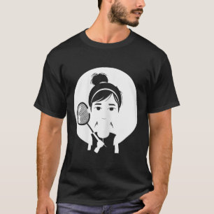 Camiseta Menina de Badminton Raquete Jogadora Para Meninas