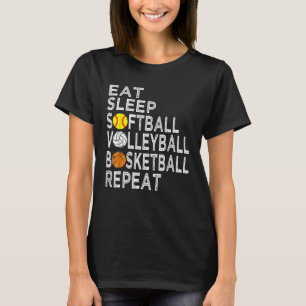 Camiseta Menina de basquete de voleibol no Sono
