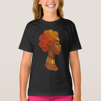 Camiseta Menina de Cabelo Flor Real Africana