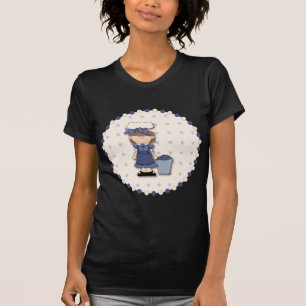 Camiseta Menina de campo bonita + balde cheia de mirtilos