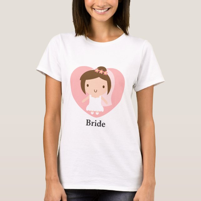 Camiseta Menina de Casamento Bonita de Palhaço Branco (Frente)
