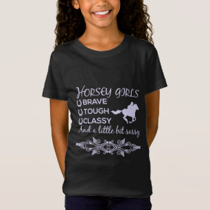 Camiseta Menina de Cavalo Corajosa Durona e Elegan