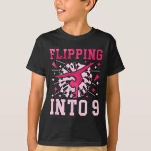 Camiseta Menina de Cheerleading de 9 Anos de Idade Aniversá