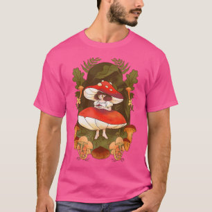 Camiseta Menina de Cogumelo Fantasy Fada Floresta Fungi Cri