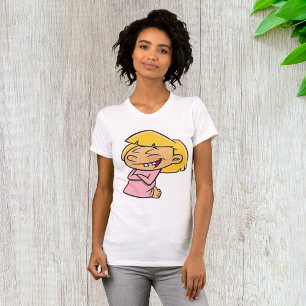 Camiseta Menina de Desenho Animado Feliz Rindo