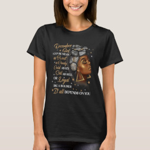 Camiseta Menina de Dezembro Afro Locs Menina Mulheres Negra