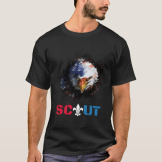 Camiseta Menina de escoteiro Patriótica Escutando Sobre Nós