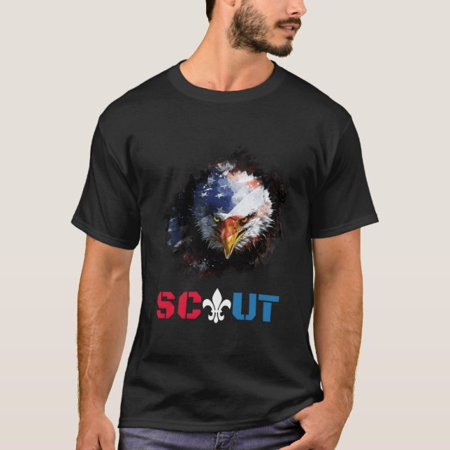 Camiseta Menina de escoteiro Patriótica Escutando Sobre Nós (Frente)
