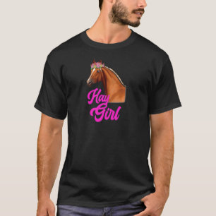 Camiseta Menina de feno Cavalgando Cavalos Corrida Equestre