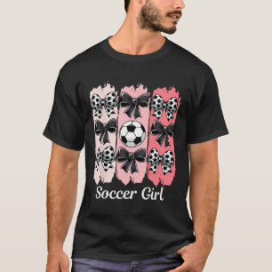Camiseta Menina de Futebol Fofa Coquette Laço Menina de Fut