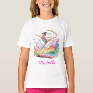 Camiseta Menina de ginástica personalizada, Eu adoro ginást