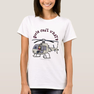 Camiseta Menina de Helicóptero Claro