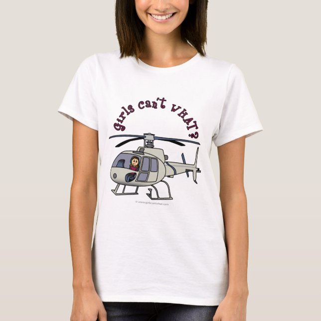 Camiseta Menina de Helicóptero Claro (Frente)