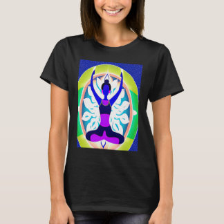 Camiseta Menina de ioga Fêmea Saudação Solar Meditação Chak