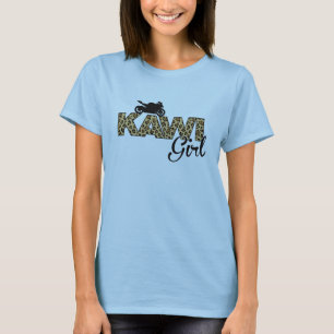 Camiseta Menina de Kawi - impressão do leopardo
