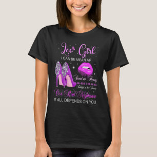 Camiseta Menina de Leão Zodíaco Aniversário Saltos Altos Lá