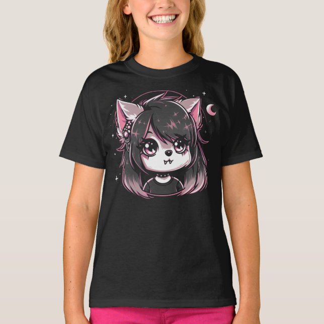 Camiseta Menina de lobisomem mais fina (Frente)