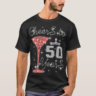 Camiseta Menina De Mulher Alegra Aos 50 Anos Feliz Aniversá