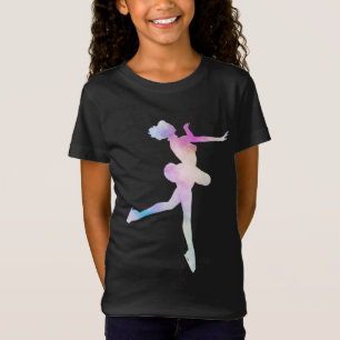 Camiseta Menina de Patinação no Gelo em Aquarela