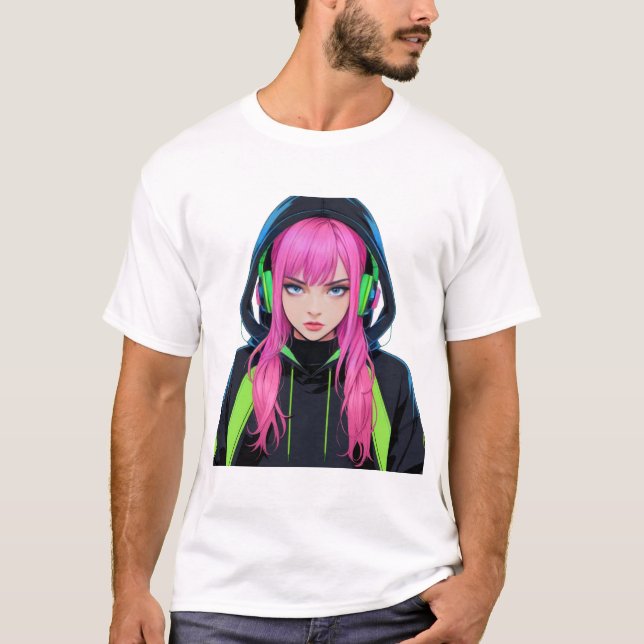 Camiseta Menina de roupa de anime (Frente)